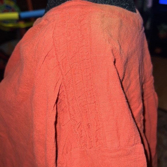 Loft rustic orange button down blouse size XL - Picture 3 of 11